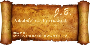 Jakubács Bernadett névjegykártya