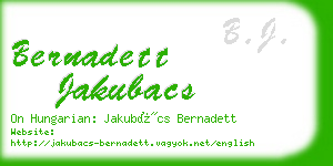 bernadett jakubacs business card